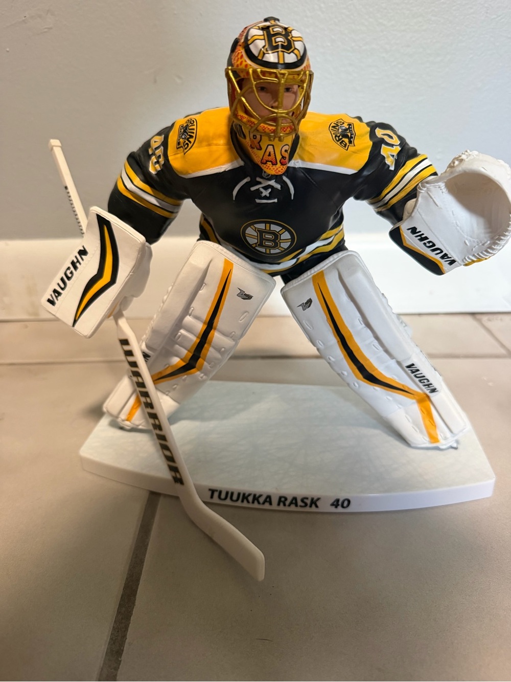 Boston Bruins Tuukka Rask Figurine - Black & Gold Goalie Collectible